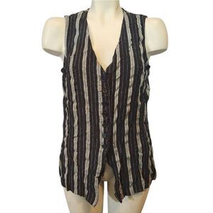 Vintage GSL Striped Black and White Women's‎ Vest Size Large